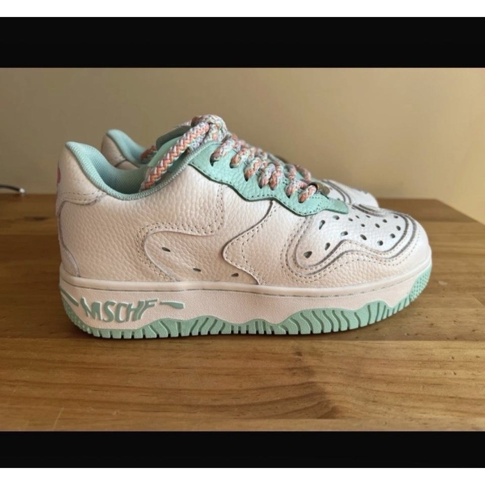 MSCHF Super Normal 2 White/Mint/Pink Low Top Leather Sneakers Lace-Up 2023 *NEW*